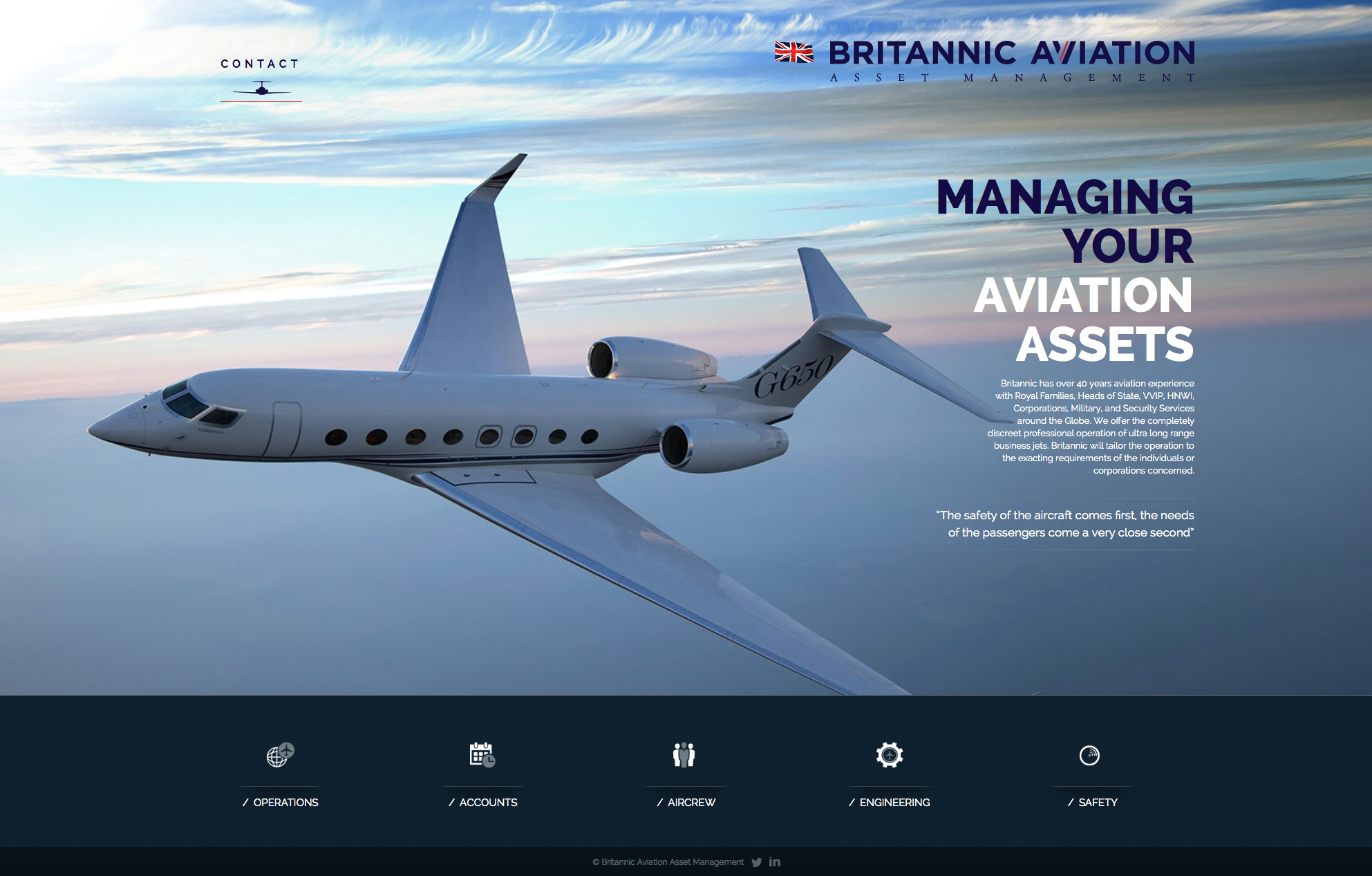 Website for Britannic Aviation