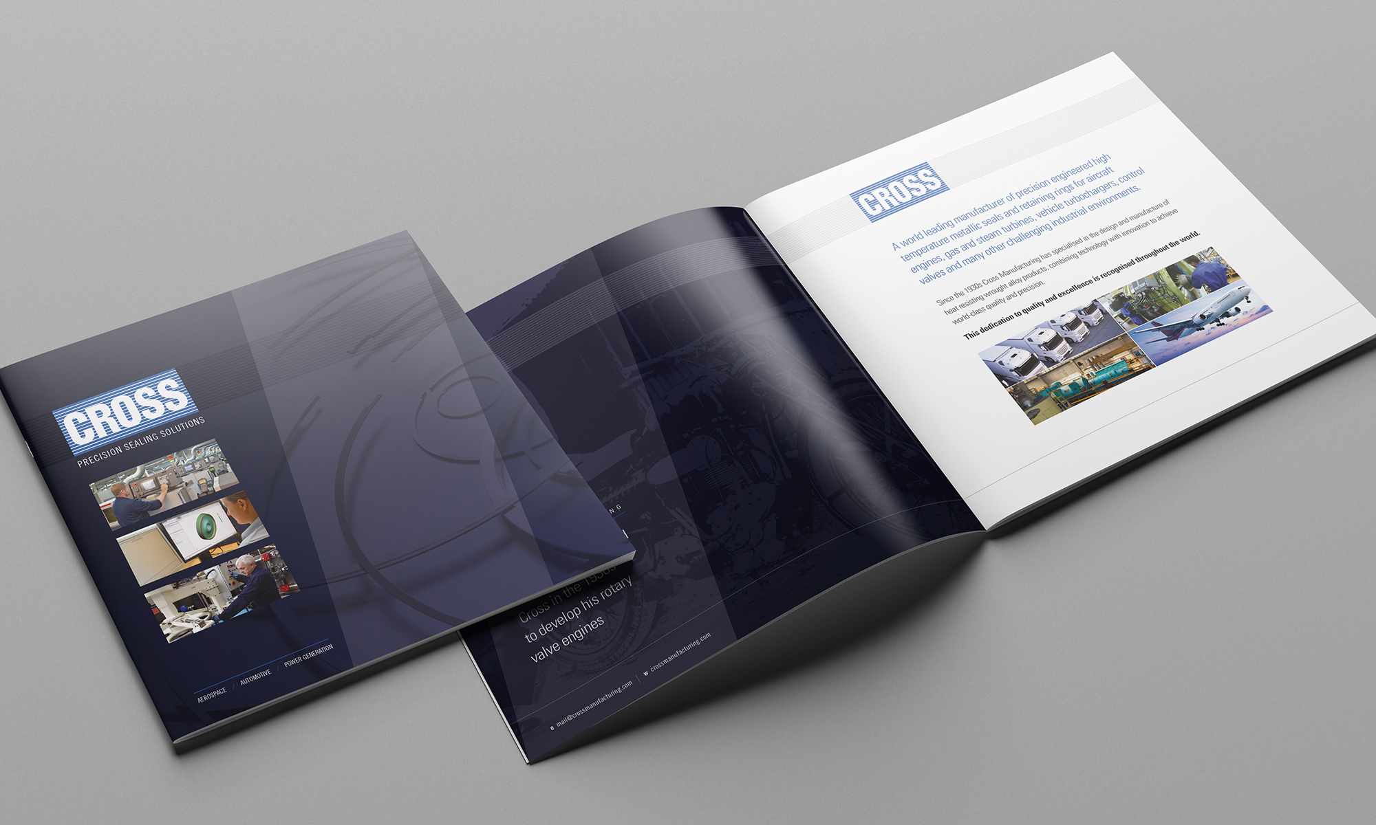 A gatefold brochure for Cross Manufacturing